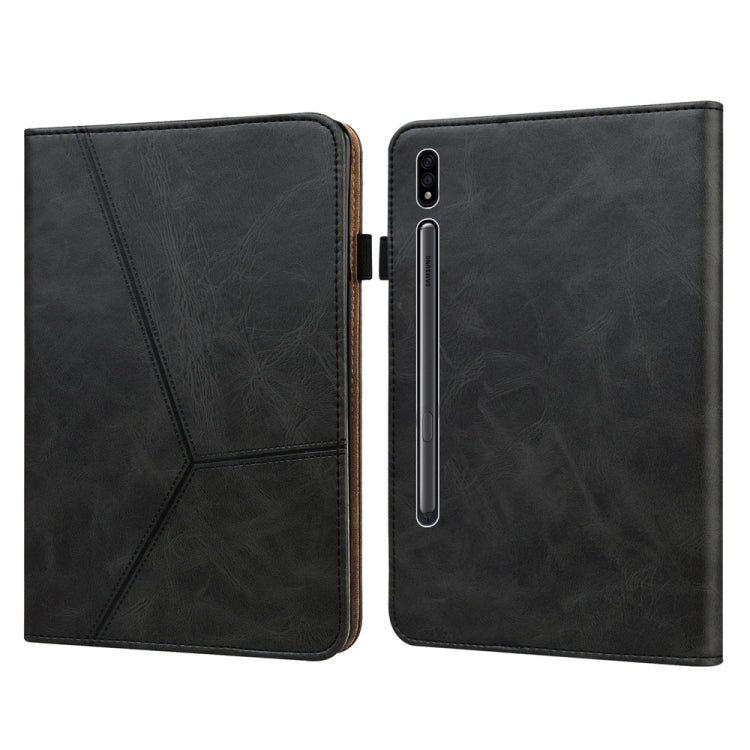 Custodia per tablet in pelle goffrata a righe tinta unita, For Samsung Galaxy Tab S7 / S8