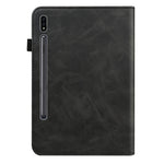 Custodia per tablet in pelle goffrata a righe tinta unita, For Samsung Galaxy Tab S7 / S8