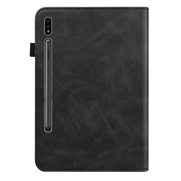 Custodia per tablet in pelle goffrata a righe tinta unita, For Samsung Galaxy Tab S7 / S8
