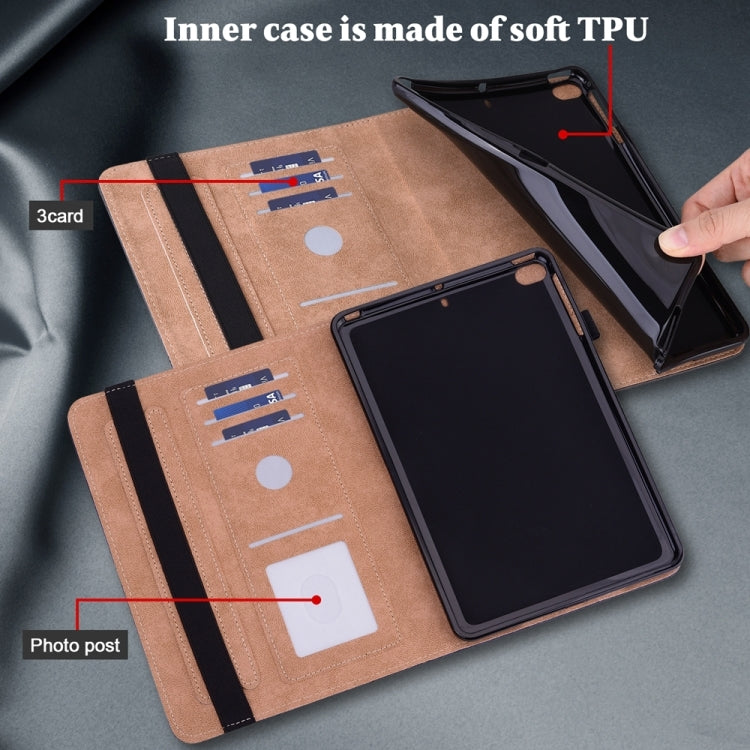 Custodia per tablet in pelle goffrata a righe tinta unita, For Samsung Galaxy Tab S7 / S8