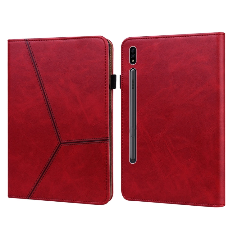 Custodia per tablet in pelle goffrata a righe tinta unita, For Samsung Galaxy Tab S7 / S8