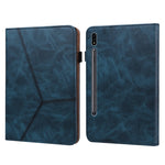 Custodia per tablet in pelle goffrata a righe tinta unita, For Samsung Galaxy Tab S7 / S8