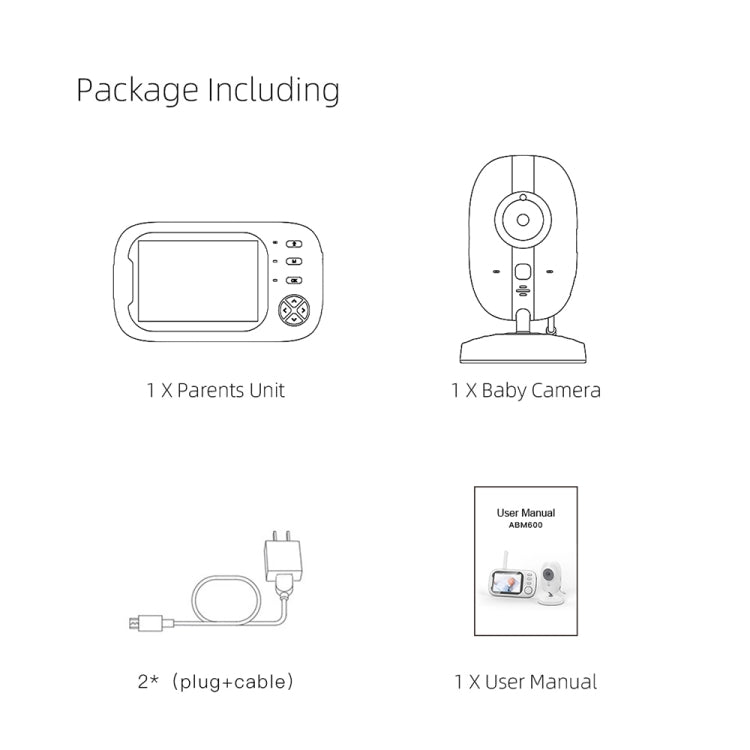 Telecamera baby monitor wireless con visione notturna 3,5"