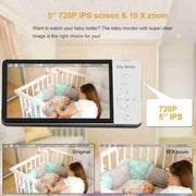 ABM700 Telecamera di sicurezza per baby monitor con visione notturna video wireless da 5 pollici, ABM700