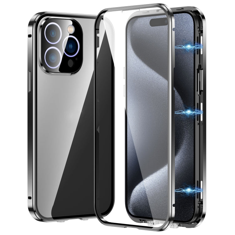 Custodia magnetica per telefono in vetro temperato HD con doppia fibbia, For iPhone 16 Plus, For iPhone 16, For iPhone 15 Pro Max, For iPhone 15 Pro