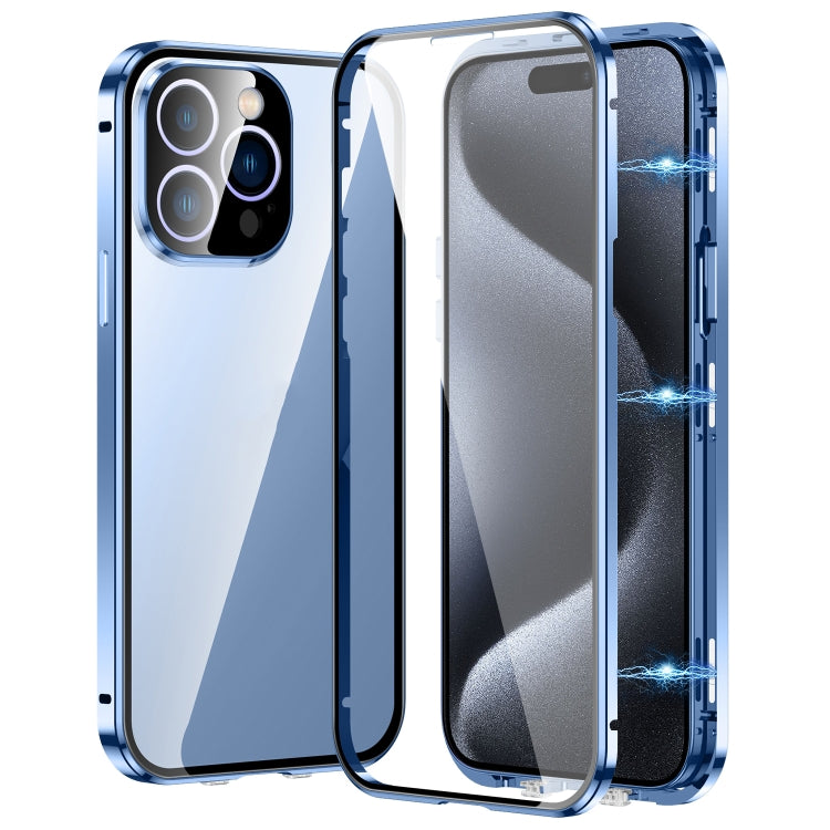 Custodia magnetica per telefono in vetro temperato HD con doppia fibbia, For iPhone 16 Plus, For iPhone 16, For iPhone 15 Pro Max, For iPhone 15 Pro