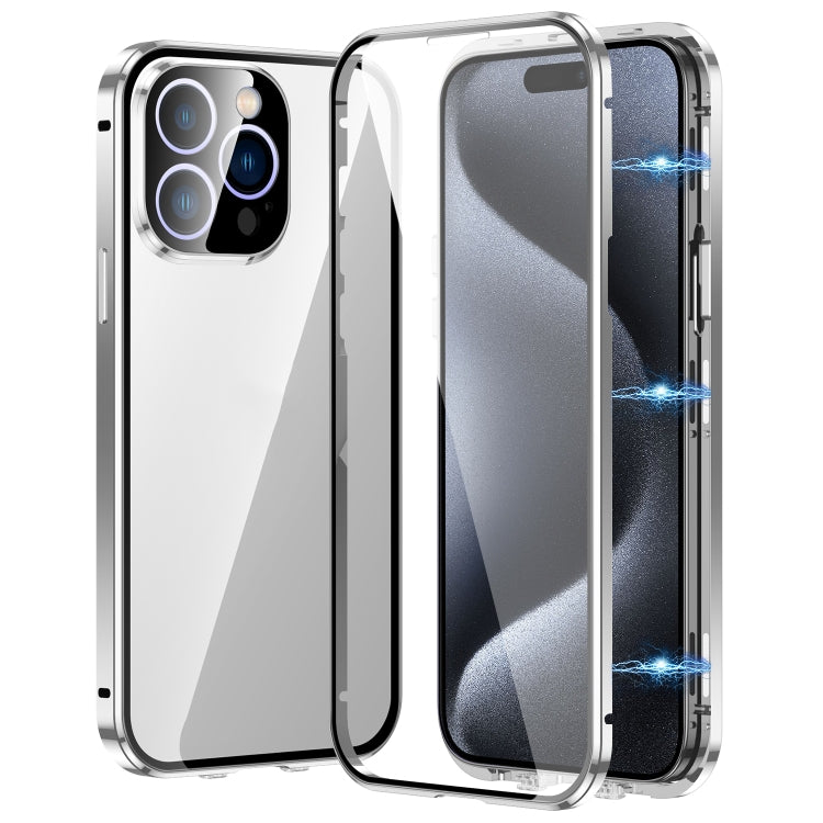 Custodia magnetica per telefono in vetro temperato HD con doppia fibbia, For iPhone 16 Plus, For iPhone 16, For iPhone 15 Pro Max, For iPhone 15 Pro