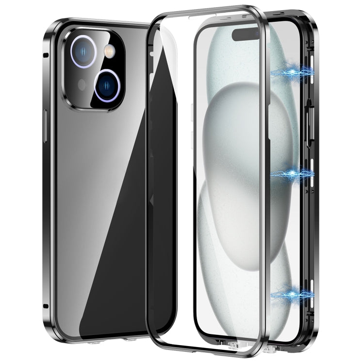 Custodia magnetica per telefono in vetro temperato HD con doppia fibbia, For iPhone 15 Plus, For iPhone 15, For iPhone 13 Pro Max, For iPhone 13 Pro