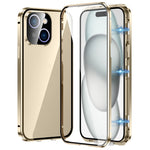 Custodia magnetica per telefono in vetro temperato HD con doppia fibbia, For iPhone 15 Plus, For iPhone 15, For iPhone 13 Pro Max, For iPhone 13 Pro