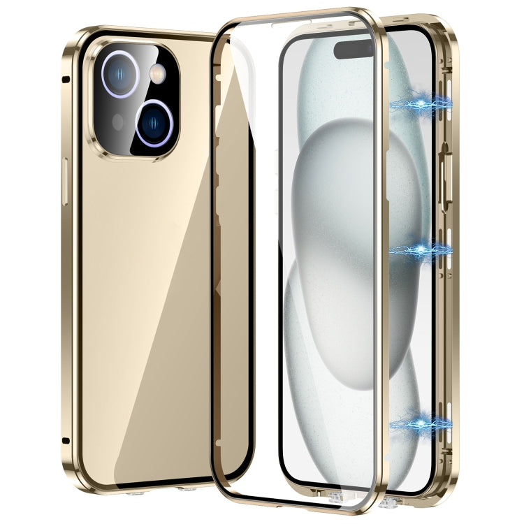 Custodia magnetica per telefono in vetro temperato HD con doppia fibbia, For iPhone 15 Plus, For iPhone 15, For iPhone 13 Pro Max, For iPhone 13 Pro