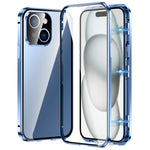 Custodia magnetica per telefono in vetro temperato HD con doppia fibbia, For iPhone 15 Plus, For iPhone 15, For iPhone 13 Pro Max, For iPhone 13 Pro