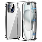 Custodia magnetica per telefono in vetro temperato HD con doppia fibbia, For iPhone 15 Plus, For iPhone 15, For iPhone 13 Pro Max, For iPhone 13 Pro