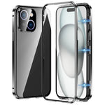 Custodia magnetica per telefono in vetro temperato HD con doppia fibbia, For iPhone 15 Plus, For iPhone 15, For iPhone 13 Pro Max, For iPhone 13 Pro