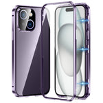 Custodia magnetica per telefono in vetro temperato HD con doppia fibbia, For iPhone 15 Plus, For iPhone 15, For iPhone 13 Pro Max, For iPhone 13 Pro