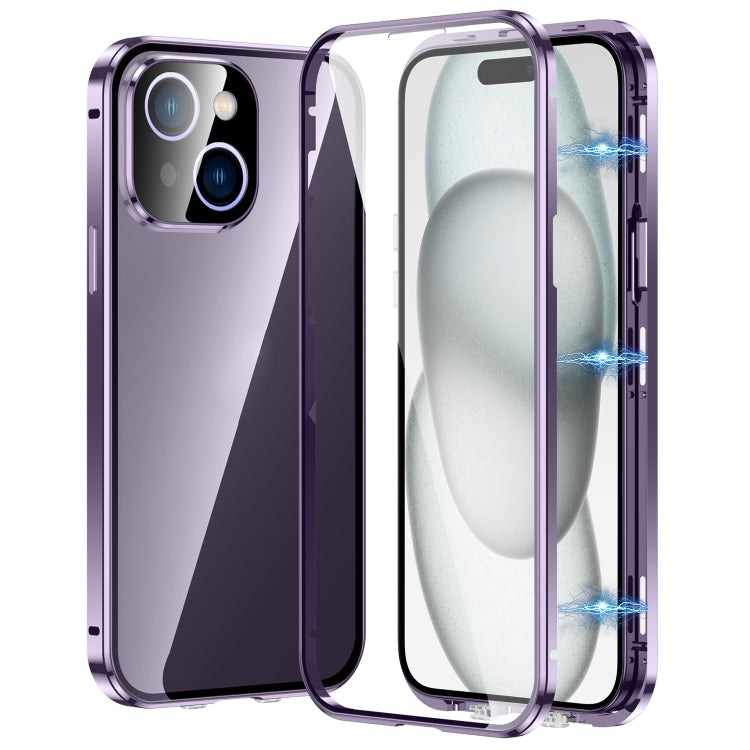 Custodia magnetica per telefono in vetro temperato HD con doppia fibbia, For iPhone 15 Plus, For iPhone 15, For iPhone 13 Pro Max, For iPhone 13 Pro
