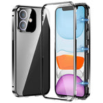 Custodia magnetica per telefono in vetro temperato HD con doppia fibbia, For iPhone 11 Pro Max, For iPhone 11, For iPhone 11 Pro