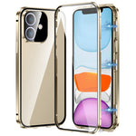 Custodia magnetica per telefono in vetro temperato HD con doppia fibbia, For iPhone 11 Pro Max, For iPhone 11, For iPhone 11 Pro
