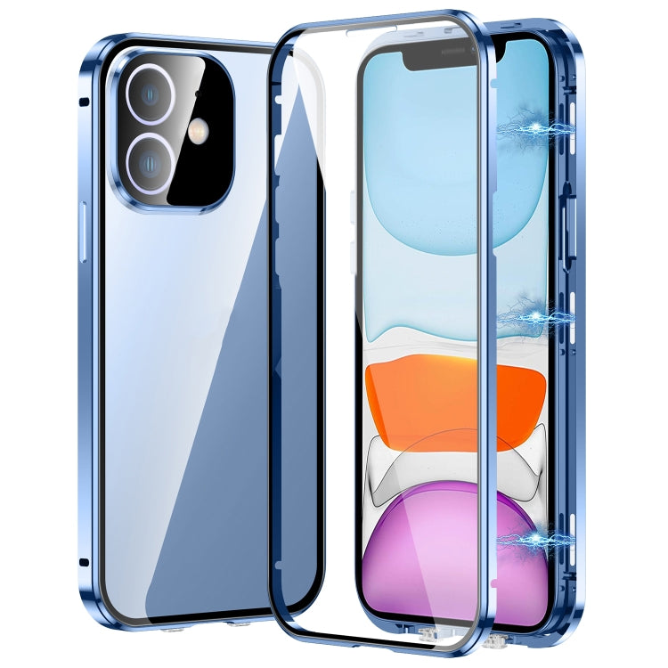 Custodia magnetica per telefono in vetro temperato HD con doppia fibbia, For iPhone 11 Pro Max, For iPhone 11, For iPhone 11 Pro