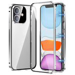 Custodia magnetica per telefono in vetro temperato HD con doppia fibbia, For iPhone 11 Pro Max, For iPhone 11, For iPhone 11 Pro