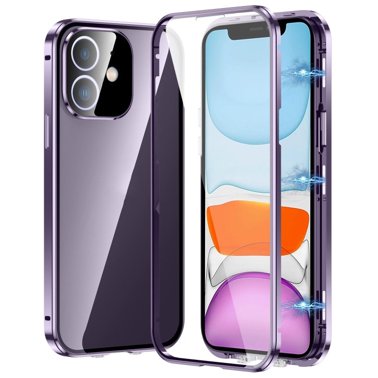 Custodia magnetica per telefono in vetro temperato HD con doppia fibbia, For iPhone 11 Pro Max, For iPhone 11, For iPhone 11 Pro