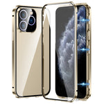 Custodia magnetica per telefono in vetro temperato HD con doppia fibbia, For iPhone 11 Pro Max, For iPhone 11, For iPhone 11 Pro