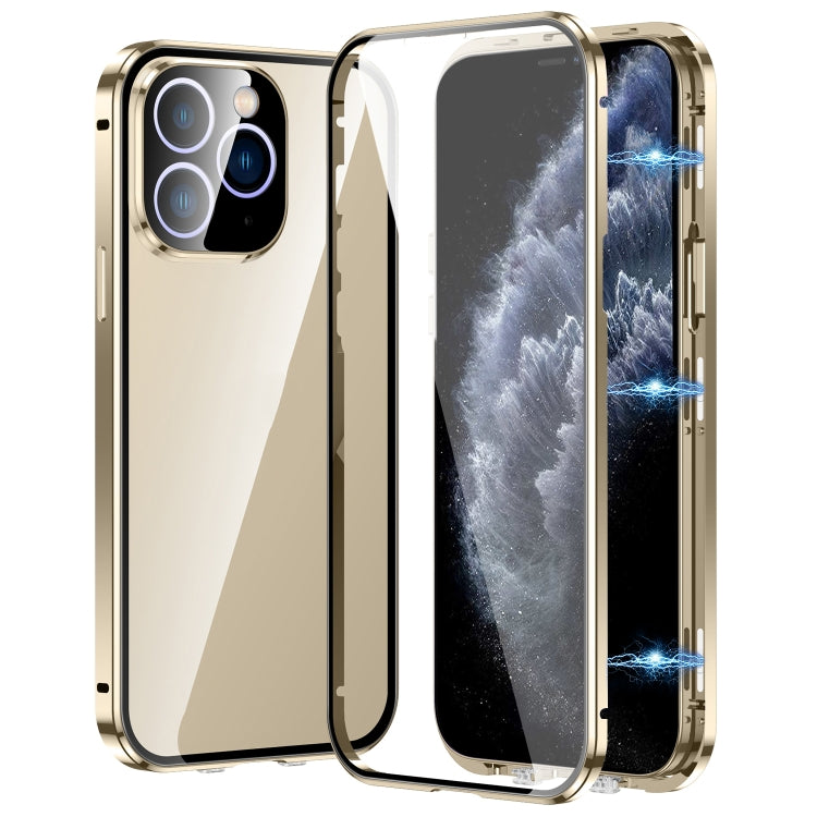 Custodia magnetica per telefono in vetro temperato HD con doppia fibbia, For iPhone 11 Pro Max, For iPhone 11, For iPhone 11 Pro