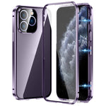 Custodia magnetica per telefono in vetro temperato HD con doppia fibbia, For iPhone 11 Pro Max, For iPhone 11, For iPhone 11 Pro