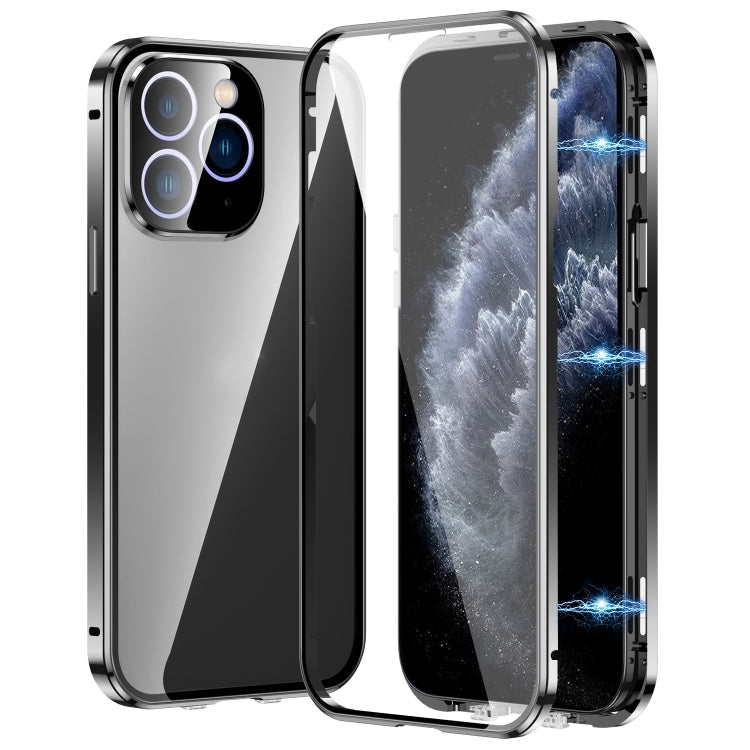 Custodia magnetica per telefono in vetro temperato HD con doppia fibbia, For iPhone 11 Pro Max, For iPhone 11, For iPhone 11 Pro