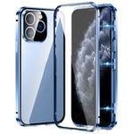 Custodia magnetica per telefono in vetro temperato HD con doppia fibbia, For iPhone 11 Pro Max, For iPhone 11, For iPhone 11 Pro