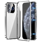 Custodia magnetica per telefono in vetro temperato HD con doppia fibbia, For iPhone 11 Pro Max, For iPhone 11, For iPhone 11 Pro