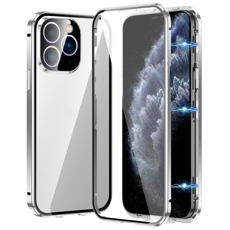 Custodia magnetica per telefono in vetro temperato HD con doppia fibbia, For iPhone 11 Pro Max, For iPhone 11, For iPhone 11 Pro