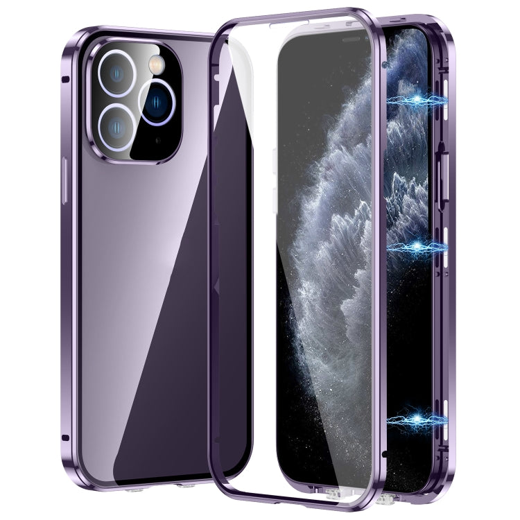 Custodia magnetica per telefono in vetro temperato HD con doppia fibbia, For iPhone 11 Pro Max, For iPhone 11, For iPhone 11 Pro