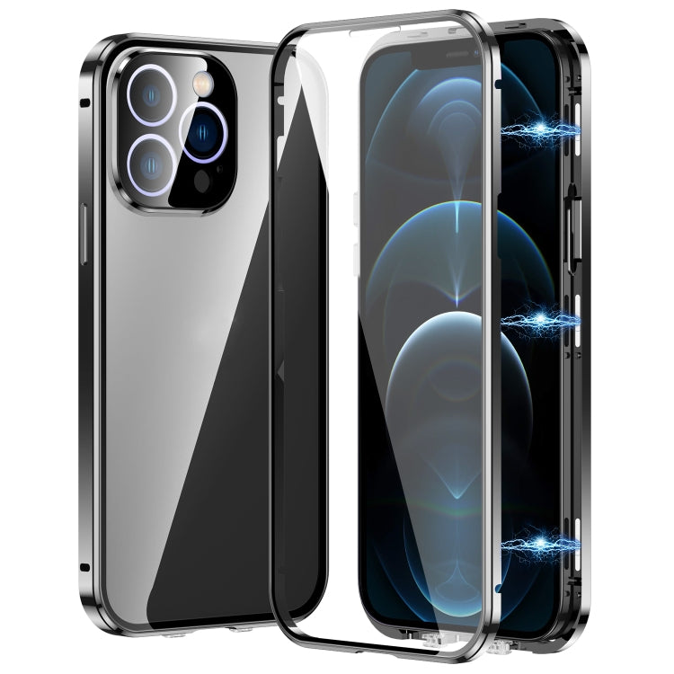 Custodia magnetica per telefono in vetro temperato HD con doppia fibbia, For iPhone 13, For iPhone 12, For iPhone 12 Pro Max, For iPhone 12 Pro