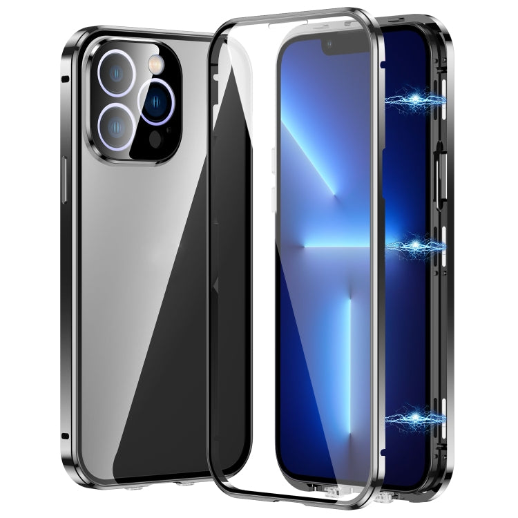 Custodia magnetica per telefono in vetro temperato HD con doppia fibbia, For iPhone 15 Plus, For iPhone 15, For iPhone 13 Pro Max, For iPhone 13 Pro
