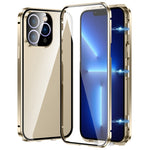 Custodia magnetica per telefono in vetro temperato HD con doppia fibbia, For iPhone 15 Plus, For iPhone 15, For iPhone 13 Pro Max, For iPhone 13 Pro