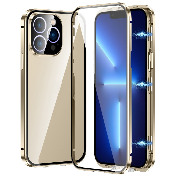 Custodia magnetica per telefono in vetro temperato HD con doppia fibbia, For iPhone 15 Plus, For iPhone 15, For iPhone 13 Pro Max, For iPhone 13 Pro