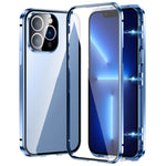 Custodia magnetica per telefono in vetro temperato HD con doppia fibbia, For iPhone 15 Plus, For iPhone 15, For iPhone 13 Pro Max, For iPhone 13 Pro