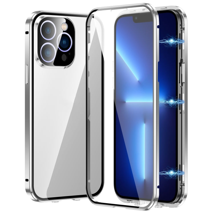 Custodia magnetica per telefono in vetro temperato HD con doppia fibbia, For iPhone 15 Plus, For iPhone 15, For iPhone 13 Pro Max, For iPhone 13 Pro