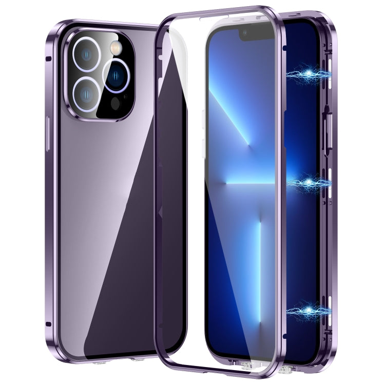 Custodia magnetica per telefono in vetro temperato HD con doppia fibbia, For iPhone 15 Plus, For iPhone 15, For iPhone 13 Pro Max, For iPhone 13 Pro