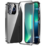 Custodia magnetica per telefono in vetro temperato HD con doppia fibbia, For iPhone 15 Plus, For iPhone 15, For iPhone 13 Pro Max, For iPhone 13 Pro