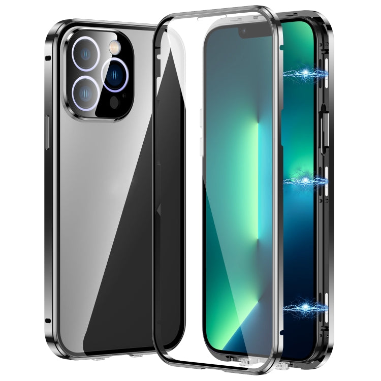 Custodia magnetica per telefono in vetro temperato HD con doppia fibbia, For iPhone 15 Plus, For iPhone 15, For iPhone 13 Pro Max, For iPhone 13 Pro