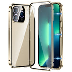 Custodia magnetica per telefono in vetro temperato HD con doppia fibbia, For iPhone 15 Plus, For iPhone 15, For iPhone 13 Pro Max, For iPhone 13 Pro