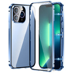 Custodia magnetica per telefono in vetro temperato HD con doppia fibbia, For iPhone 15 Plus, For iPhone 15, For iPhone 13 Pro Max, For iPhone 13 Pro