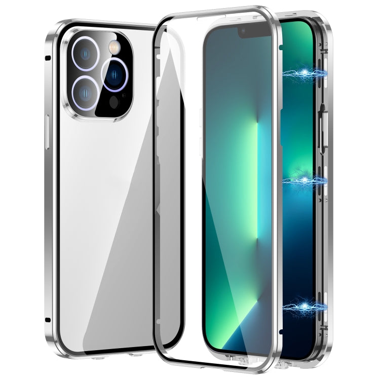 Custodia magnetica per telefono in vetro temperato HD con doppia fibbia, For iPhone 15 Plus, For iPhone 15, For iPhone 13 Pro Max, For iPhone 13 Pro