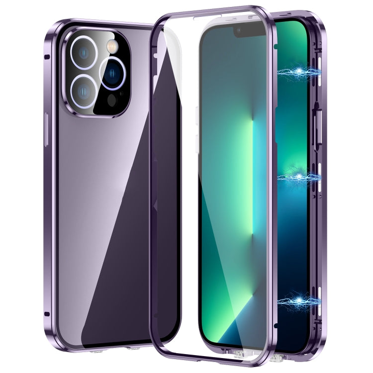 Custodia magnetica per telefono in vetro temperato HD con doppia fibbia, For iPhone 15 Plus, For iPhone 15, For iPhone 13 Pro Max, For iPhone 13 Pro