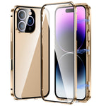 Custodia magnetica per telefono in vetro temperato HD con doppia fibbia, For iPhone 17e / 16e, For iPhone 17, For iPhone 16 Pro Max, For iPhone 16 Pro