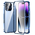 Custodia magnetica per telefono in vetro temperato HD con doppia fibbia, For iPhone 17e / 16e, For iPhone 17, For iPhone 16 Pro Max, For iPhone 16 Pro