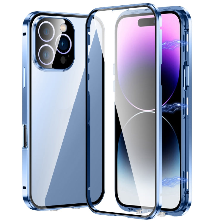 Custodia magnetica per telefono in vetro temperato HD con doppia fibbia, For iPhone 17e / 16e, For iPhone 17, For iPhone 16 Pro Max, For iPhone 16 Pro
