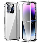 Custodia magnetica per telefono in vetro temperato HD con doppia fibbia, For iPhone 17e / 16e, For iPhone 17, For iPhone 16 Pro Max, For iPhone 16 Pro