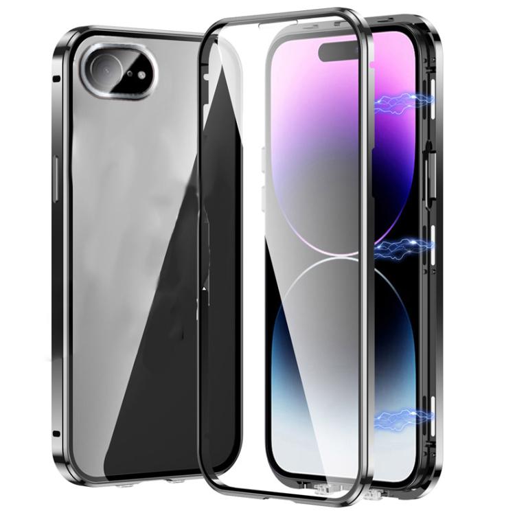 Custodia magnetica per telefono in vetro temperato HD con doppia fibbia, For iPhone 17e / 16e, For iPhone 17, For iPhone 16 Pro Max, For iPhone 16 Pro